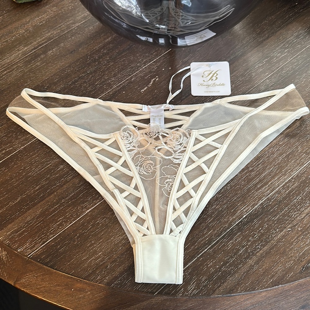 NWT “Lorena” bridal panty brief by Honey Birdette sz XL
